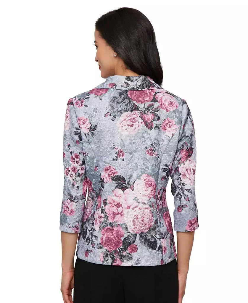 Alex Evenings Petite 3/4-Sleeve Printed Jacquard Jacket 2