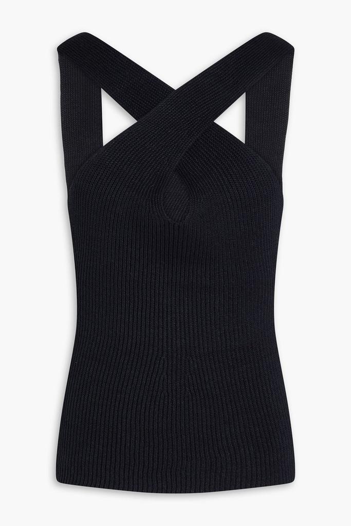Joseph Open-back ribbed linen-blend top