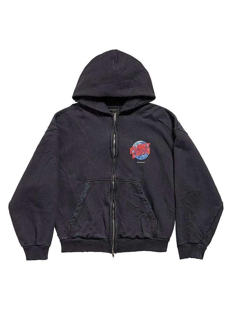 Balenciaga Planet Earth Zip-Up Hoodie Regular Fit 1