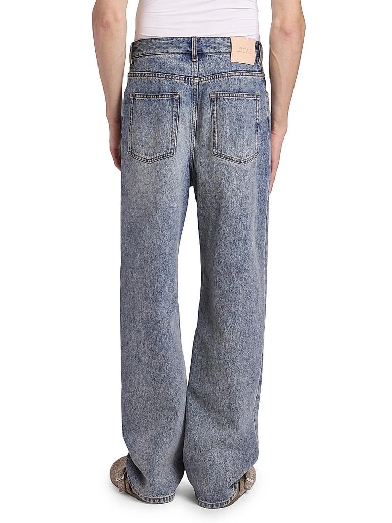 Loewe Embroidered Anagram Straight-Leg Jeans 5