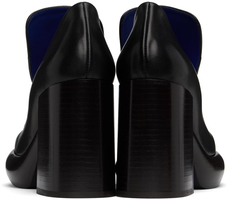Burberry Black Leather Wedge Heels