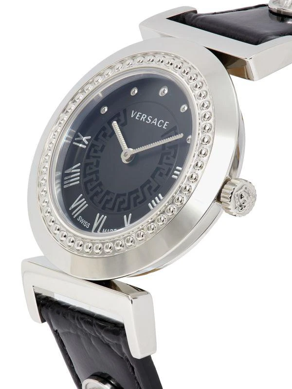 Versace Vanity 35MM Stainless Steel
Leather Strap Watch 3