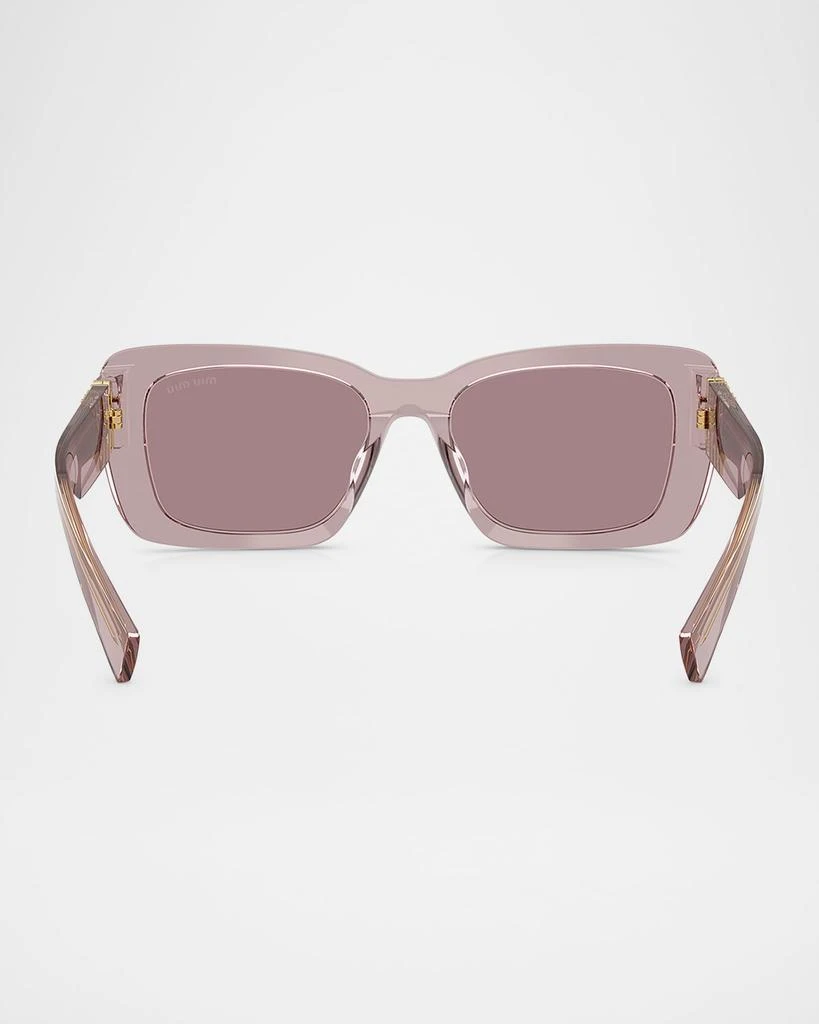 Miu Miu MU 07YS Logo Acetate Rectangle Sunglasses 4