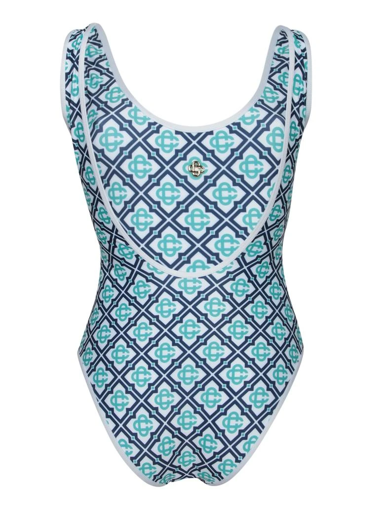 Casablanca Logo Blue One-piece Swimsuit 2