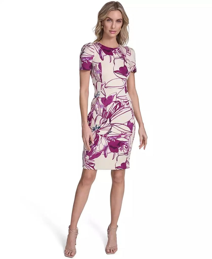 Women's Short-Sleeve Crewneck Sheath Dress  On Sale Now with Up to 40% Off  | Discover Exclusive Deals & Savings at BeyondStyle  Authentic Calvin  Klein dress|women's fashion|dresses with Limited-Time Discounts, Free