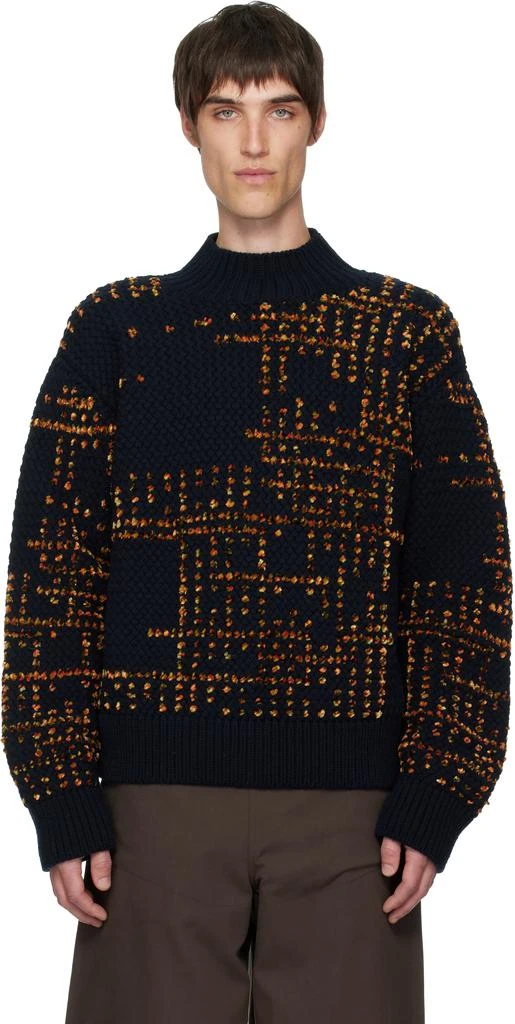 Dries Van Noten Black Jacquard Wool Turtleneck 1