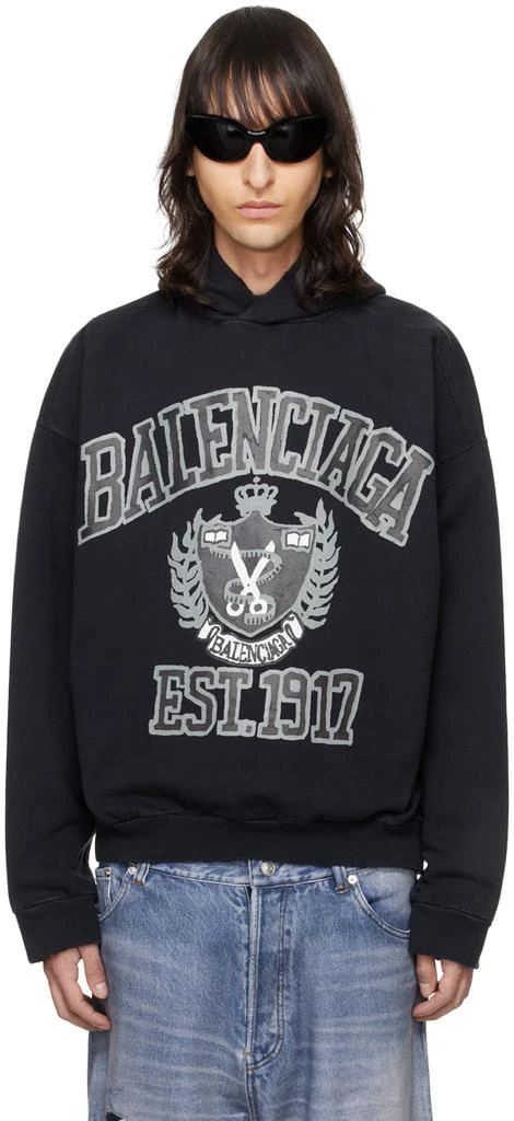 Balenciaga Black DIY College Hoodie 1