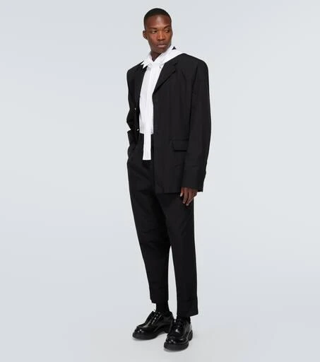Prada Tie-neck cotton tuxedo shirt 2