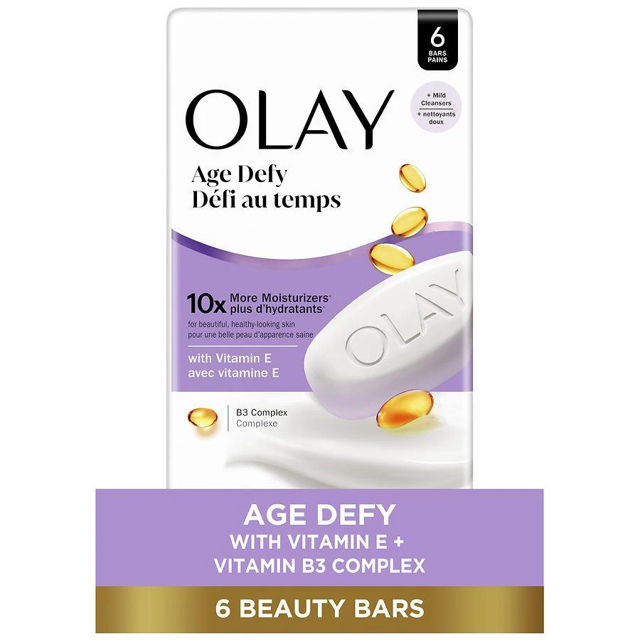 Olay Age Defying Bar Soap, Beauty Bars Vitamin E and Vitamin B3 Complex