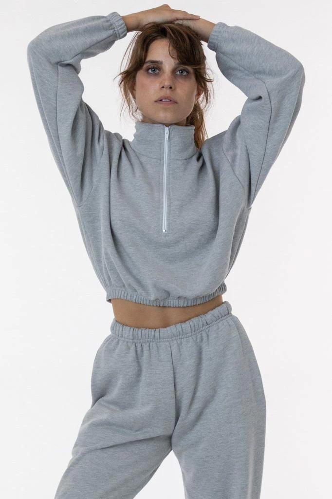 Los Angeles Apparel F396 - Flex Fleece Half Zip Cropped Pullover 6