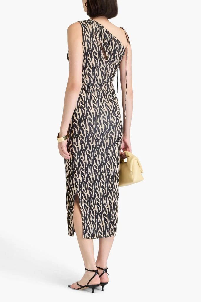 Nanushka One-shoulder leopard-print jersey midi dress 3