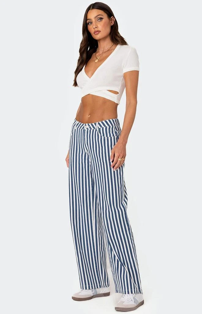 Edikted Striped Low Rise Jeans 5
