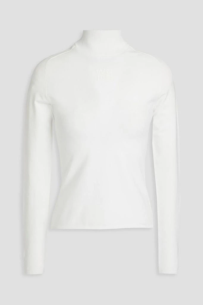 ALEXANDERWANG.T Appliquéd stretch-knit turtleneck top 1