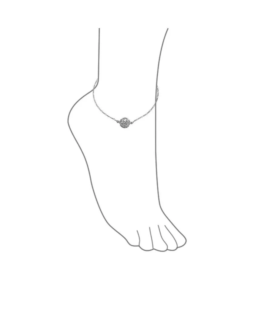 Bling Jewelry Nautical Beach Sand Dollar Charm Anklet Ankle Bracelet .925 Sterling Silver Adjustable 9 - 10 Inch 3