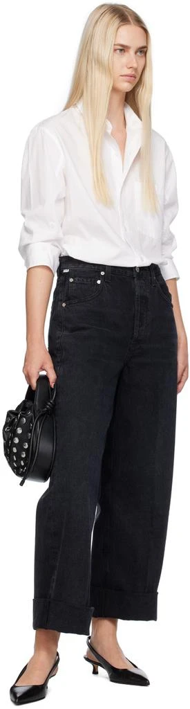 Citizens of Humanity Black Ayla Baggy Cuffed Crop Jeans 4