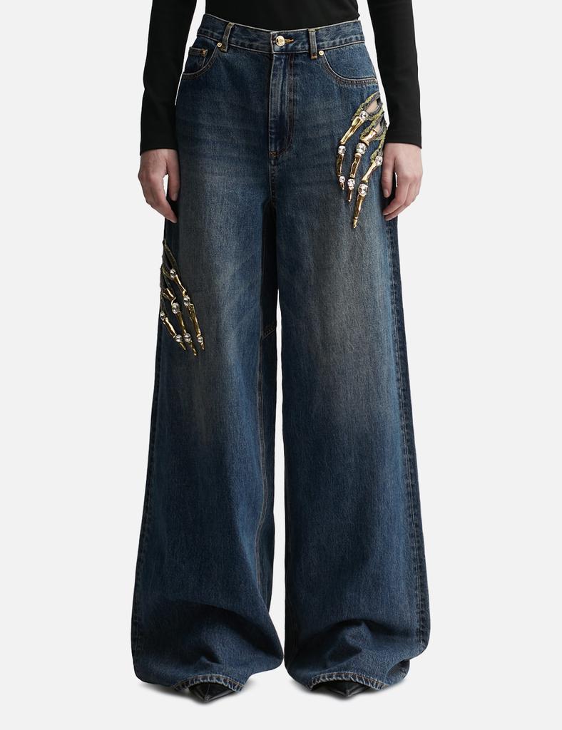 AREA Claw Cut-Out Relaxed Jeans