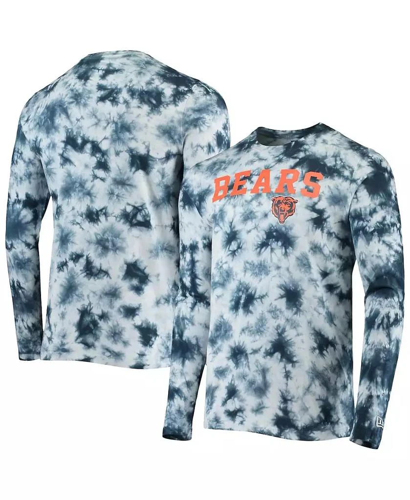 New Era Men's Navy Chicago Bears Tie-Dye Long Sleeve T-shirt 1