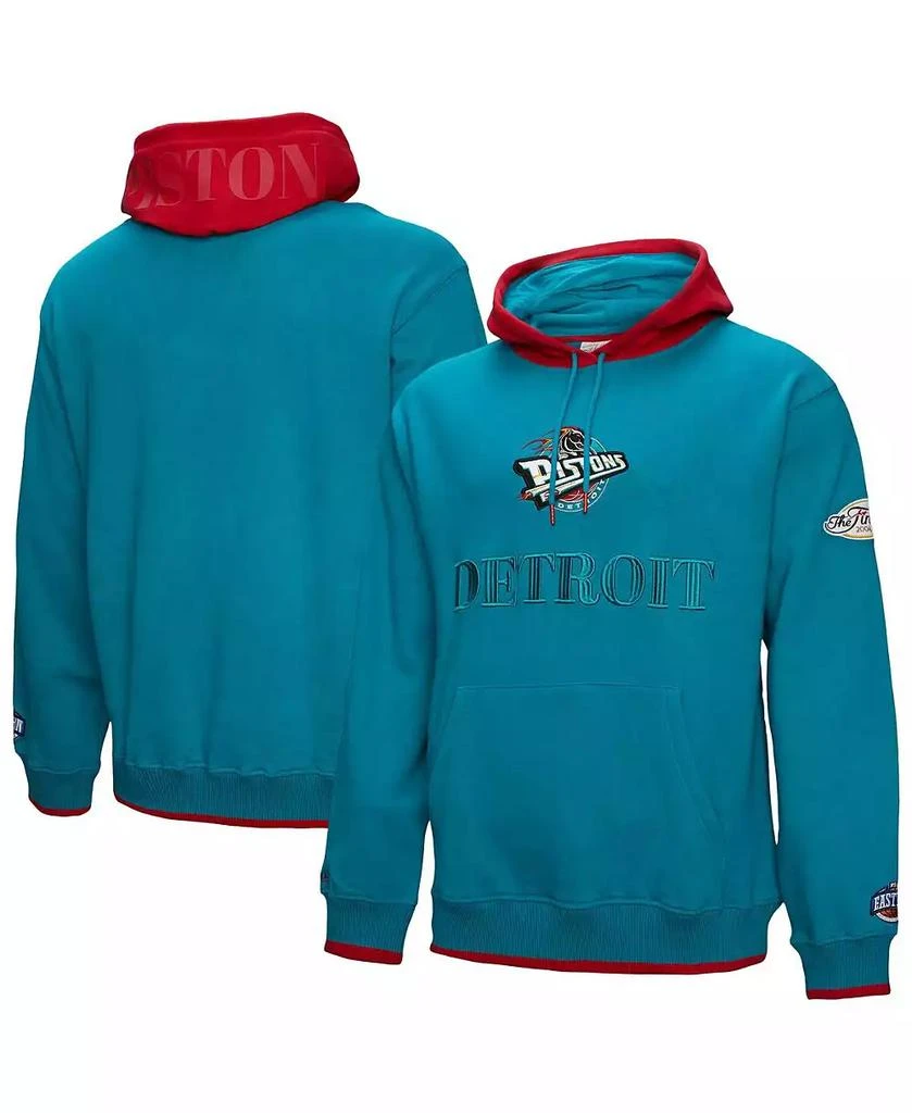 Mitchell & Ness Men's Teal Detroit Pistons Hardwood Classics Team OG 3.0 Pullover Hoodie 1