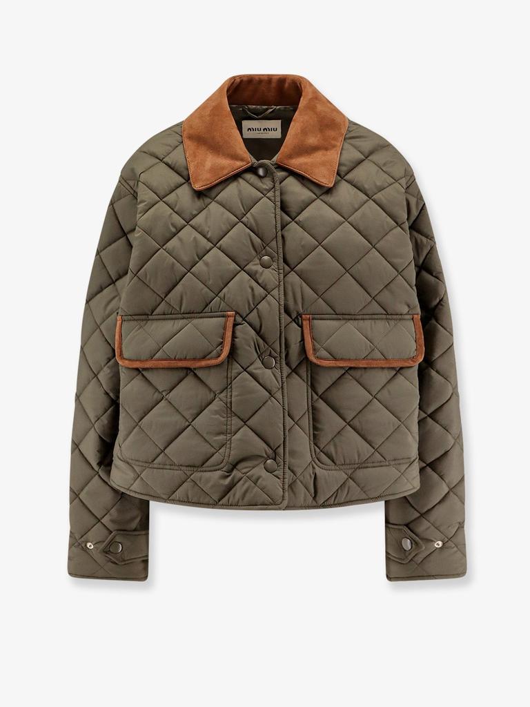 Miu Miu Miu Miu Allover Logo Printed Down Jacket - Coats