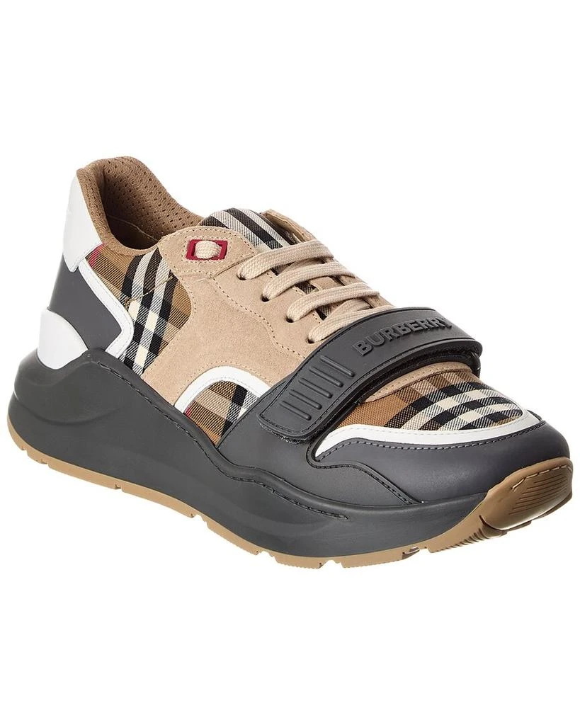 Burberry Ramsey Check Canvas 
Suede Sneaker 1