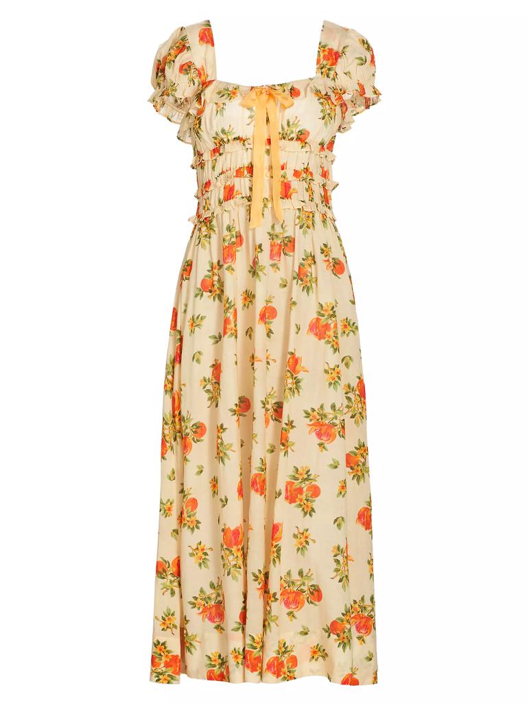 DÔEN Clarinet Floral Self-Tie Midi-Dress