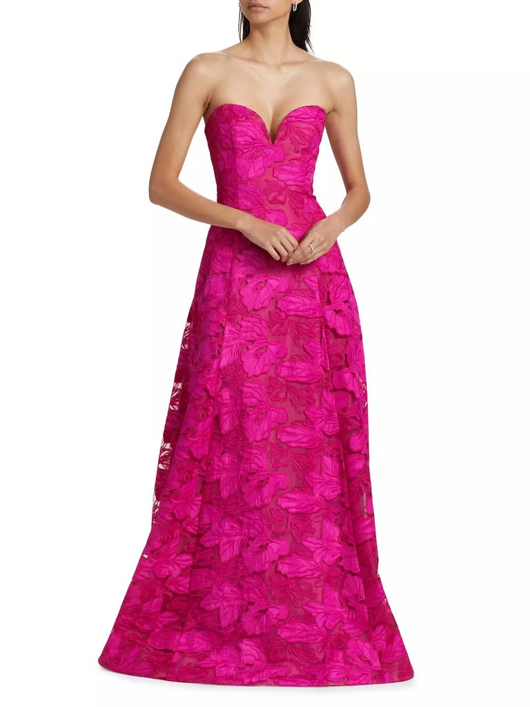 Monique Lhuillier Francine Guipure Lace Strapless Gown 2