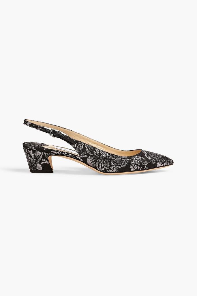 Jimmy Choo Gemma 40 metallic brocade slingback pumps