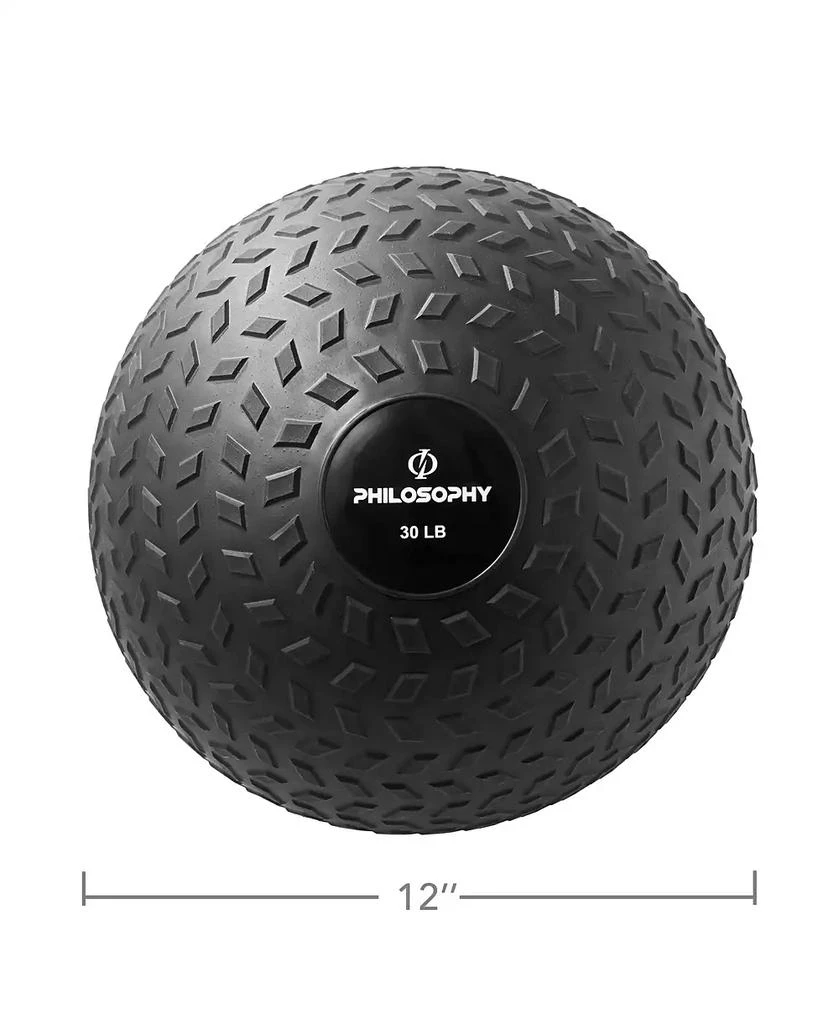 Philosophy Gym Slam Ball, 30 LB - Weighted Fitness Medicine Ball with Easy Grip Tread 5