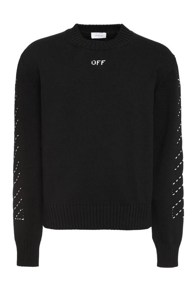 Off-White Off-White Cotton Crew-Neck Sweater 1