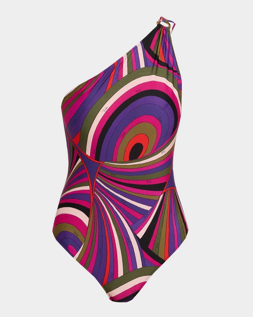 Pucci Iride Asymmetric One-Piece Swimsuit 1
