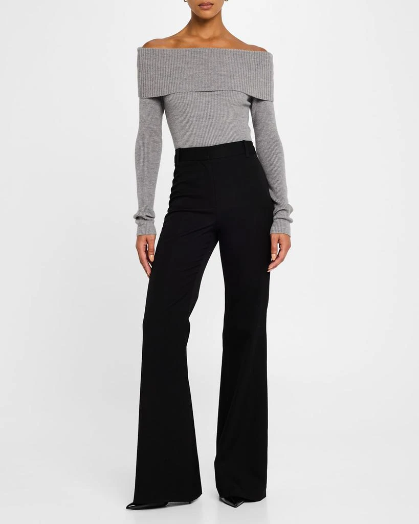 Alice + Olivia Coretta Ribbed Off-Shoulder Sweater 2