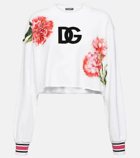 Dolce 
Gabbana Logo cropped cotton sweatshirt 1