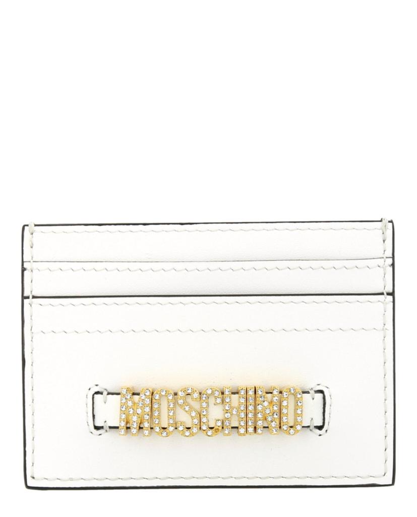 Moschino Crystal-Logo Lettering Card Holder