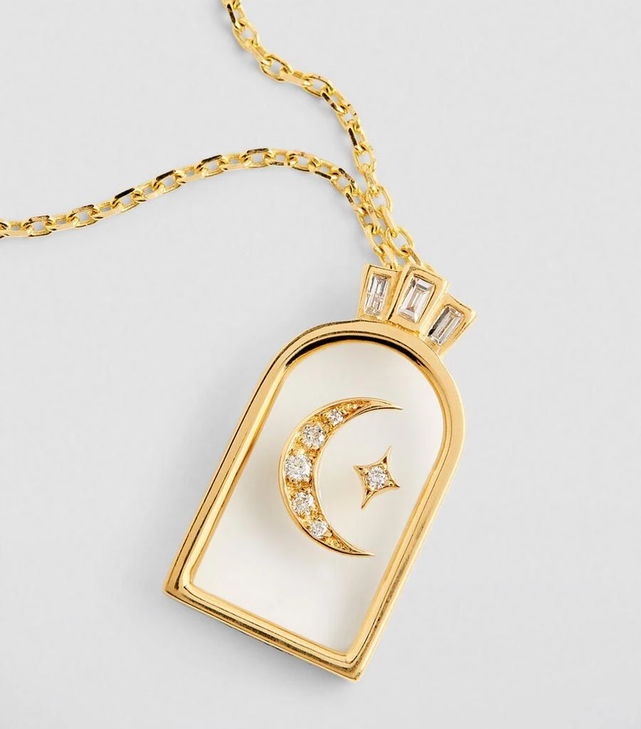 L'ATELIER NAWBAR Yellow Gold and Diamond Biladi Hilal Necklace 4