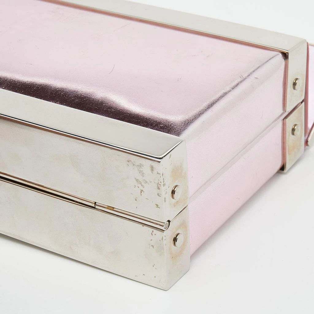 Giuseppe Zanotti Giuseppe Zanotti Metallic Pink Patent Leather And Metal Box Crossbody Bag 10