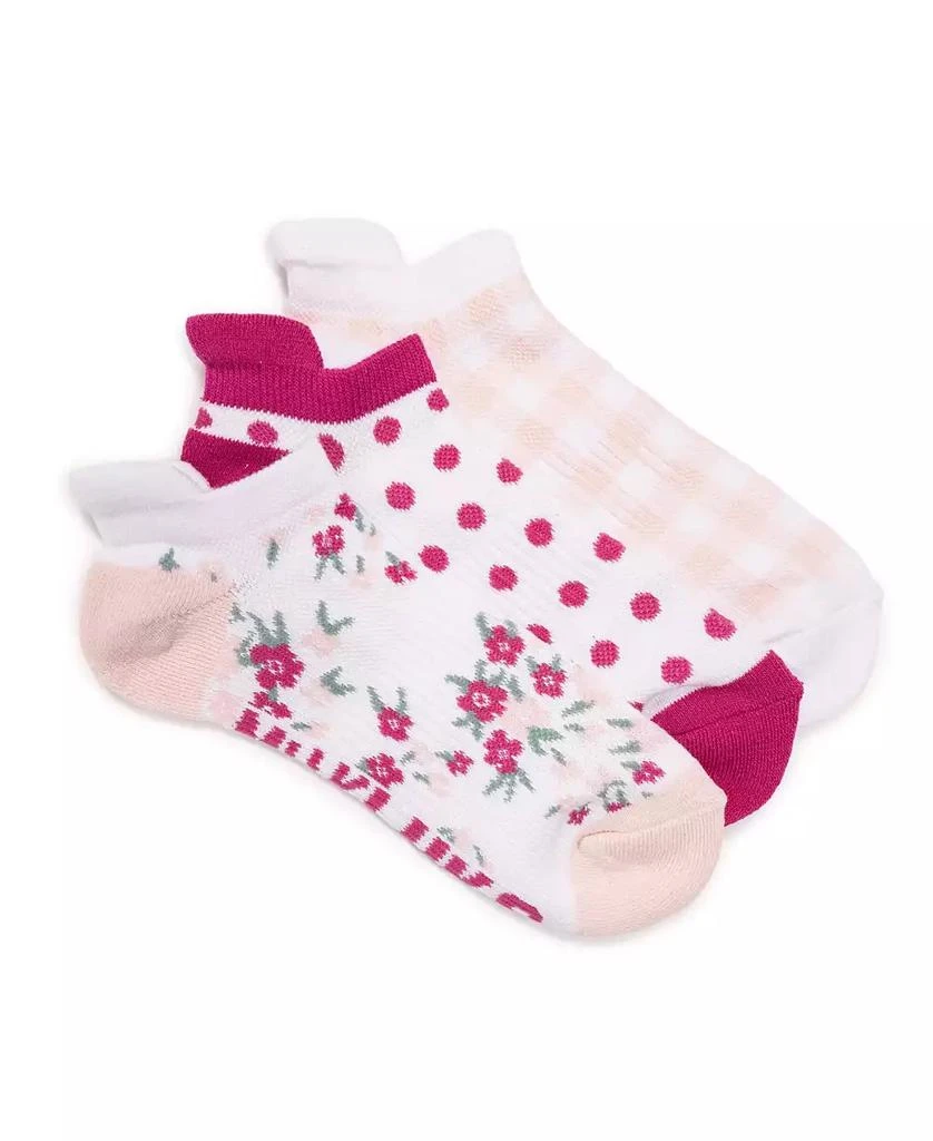 MUK LUKS Women
s Cotton Compression Ankle Socks, 3 Pair Pack