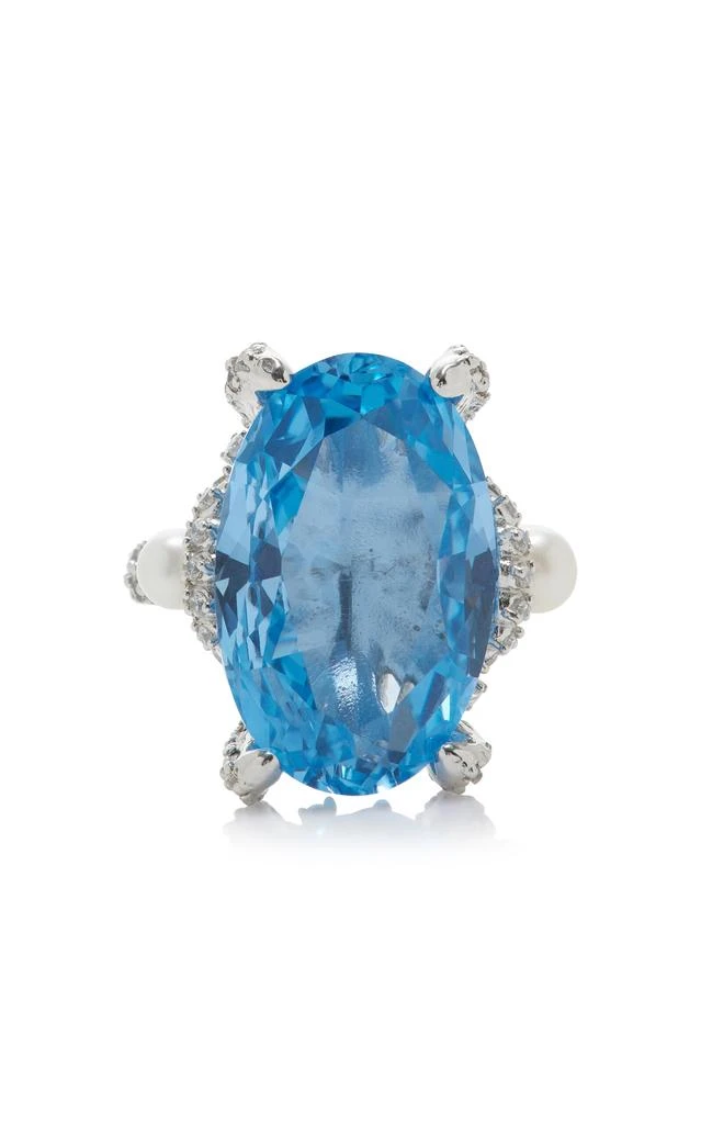 Anabela Chan Anabela Chan - Mermaid 18K White Gold; Rhodium Vermeil Multi-Gem Ring - Blue - US 7 - Moda Operandi - Gifts For Her 1
