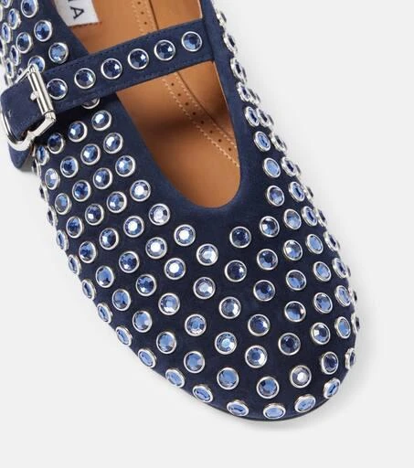 Alaïa Embellished suede ballet flats 5