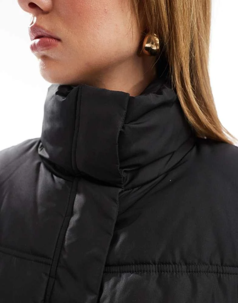 ASOS ASOS DESIGN funnel neck puffer gilet in black 2