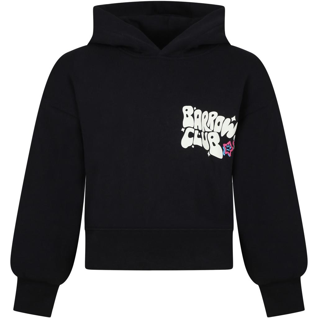 BARROW Black Sweatshirt For Girl With Logo