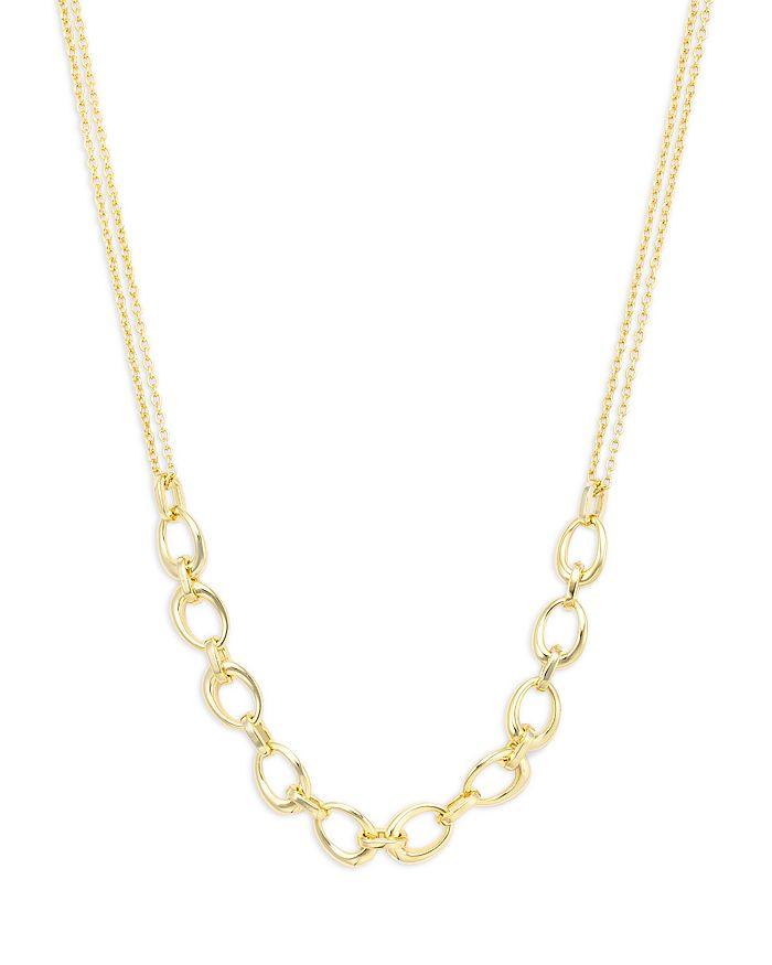 Argento Vivo Oval Frontal Necklace, 16"-18"