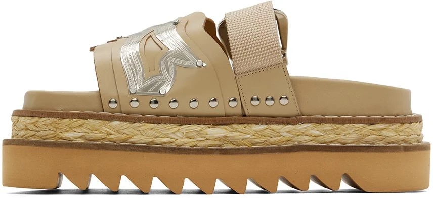 Toga Pulla Beige Leather Platform Sandals 3