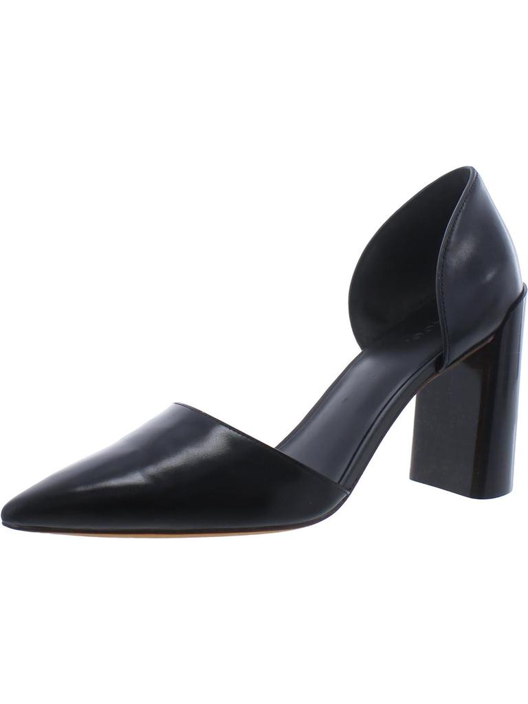 Vince Prim Womens Patent Leather Pointed Toe Block Heels
