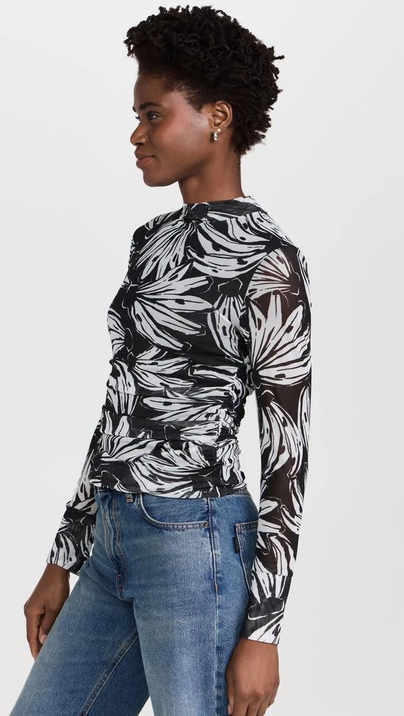 Farm Rio Bossa Banana Black Tulle Blouse 3