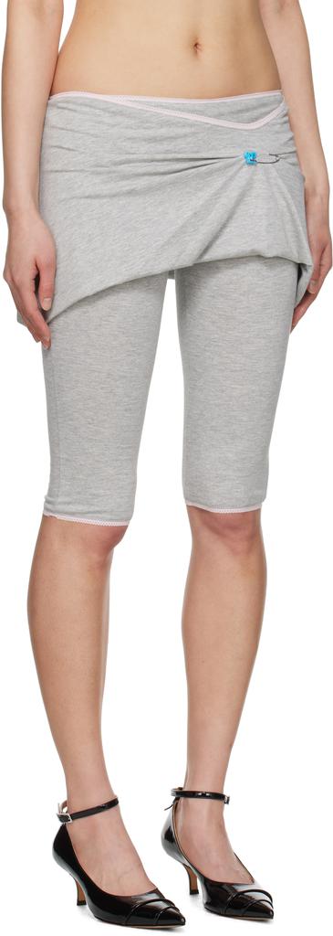Ashley Williams Gray Nappy Pin Shorts