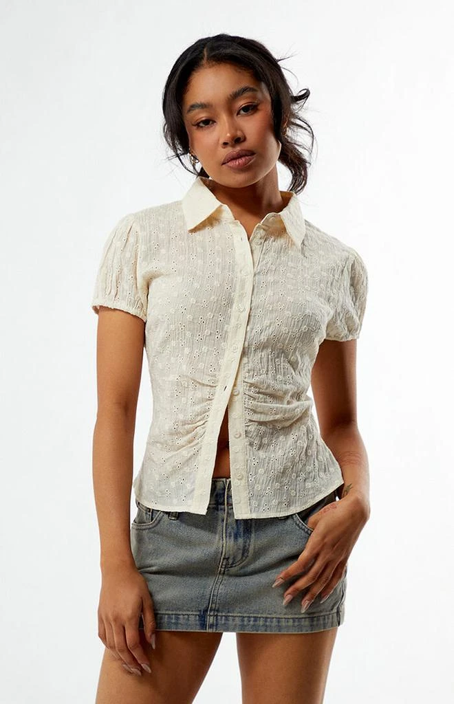 Your Favorite Magnolia Eyelet Short Sleeve Button Shirt 2