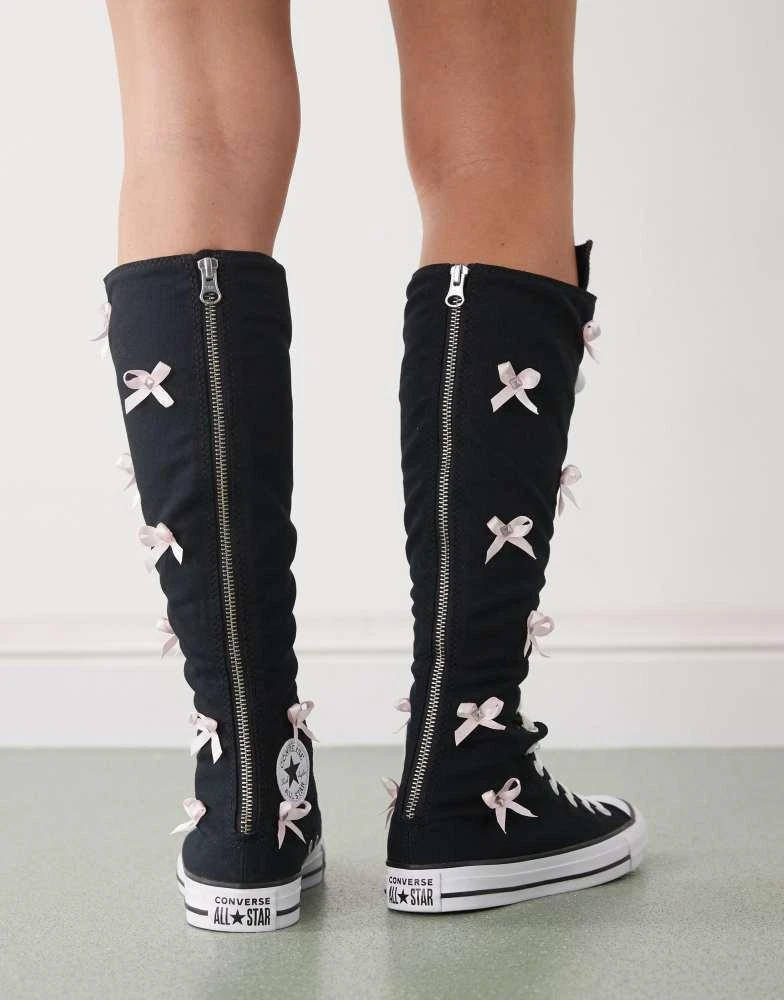 Converse Converse Chuck Taylor All Star Knee Hi trainers in black with bows 3