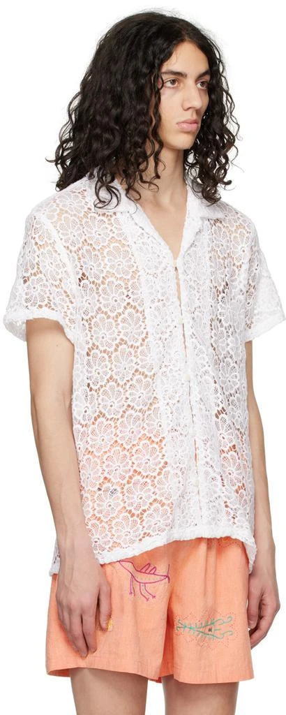 HARAGO White Floral Shirt 2