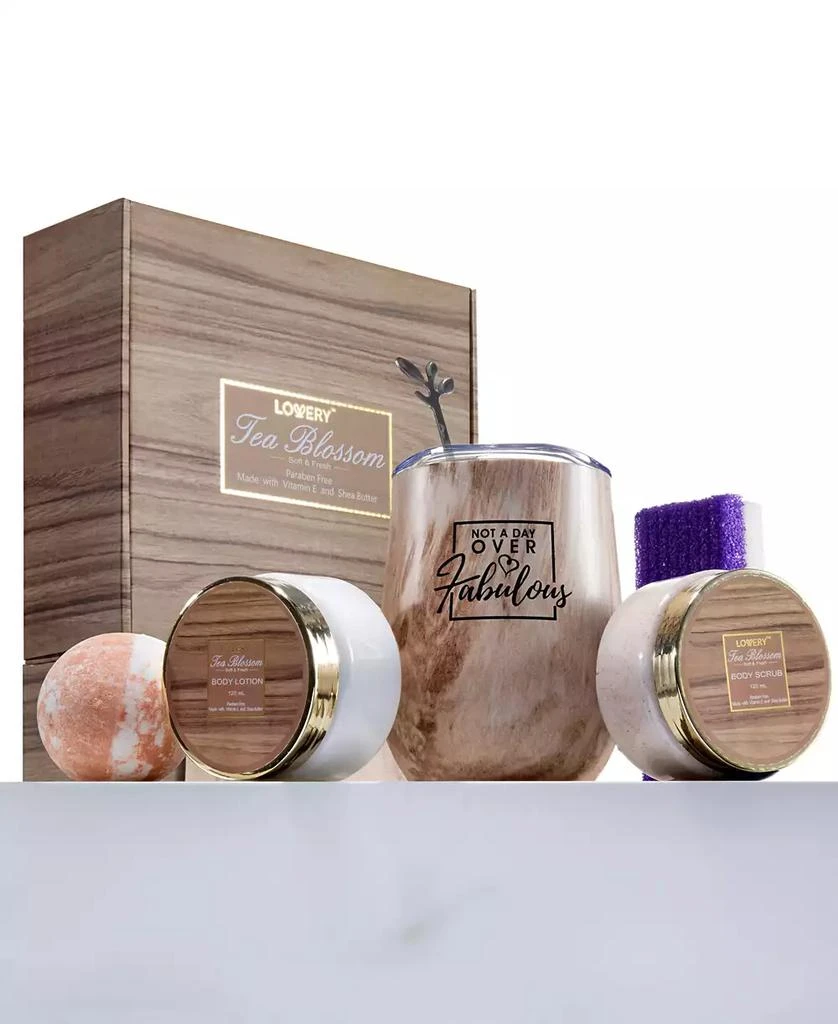 Lovery Thank You Gifts, Inspiration Gifts, Tea Blossom Appreciation Gift Basket, Body Care Gift Set, Spa Kit, 8 Piece 1