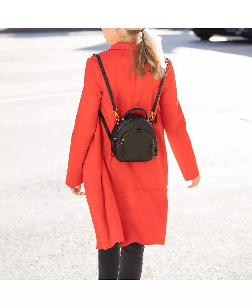 SUSU Small Leather Mini Backpack Purse with Convertible Crossbody Straps 4